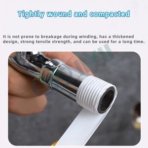 JIYU Ruban d'étanchéité en PTFE avec logo personnalisé | 0.1mm d'épaisseur x 19mm de large | pour l'étanchéité professionnelle des tuyaux d'<span class=keywords><strong>eau</strong></span> et de gaz - Product Image 2