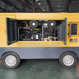 Haute qualité 15bar 18 bar 25 bar haute pression Cumins Portable moteur Diesel compresseur d'<span class=keywords><strong>air</strong></span> à vis avec roue pour creuser l'exploitation minière - Product Image 2