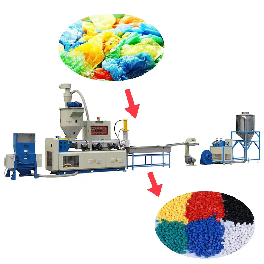fully automatic plastic PET bottle sheet flakes hot crushing washing recycling machine PP PE plastic agglomeration machine