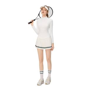 Pantaloncini Sportivi da Donna Autunno Inverno in Spandex/Nylon Traspirante con Collo Alto, Zip, Maniche Lunghe e Tasche per Golf e Tennis - Product Image 6