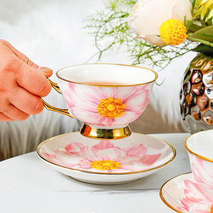 Offre Spéciale : Ensemble de Tasses à Café Européennes et Service à Thé de l'Après-midi – Céramique Haut de Gamme Exquise, Tasses et Soucoupes à Thé Rouge Anglais pour la Maison et le Bureau - Product Image 4