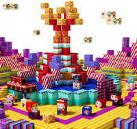 Blocs de construction magnétiques 3D sur le thème du cirque, jouet éducatif STEM pour enfants, 108 pièces, ensemble de carnaval coloré, certifié CE CPC, sûr