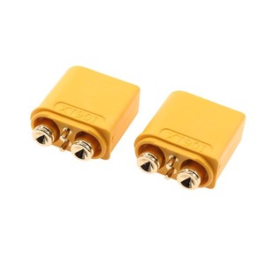 Amass XT90IPB-M Brass PCB Mount Gold-Plated with 2+2 Signal <b>Pins</b> for High Current Smart Charging Applications - Product Image 3