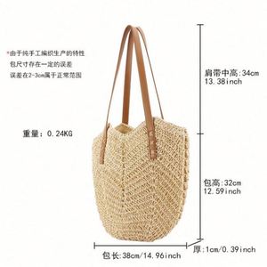 Nouveau sac tressé ajouré d'été, sac à bandoulière tendance en paille de papier, sac de plage pour femme - Product Image 5
