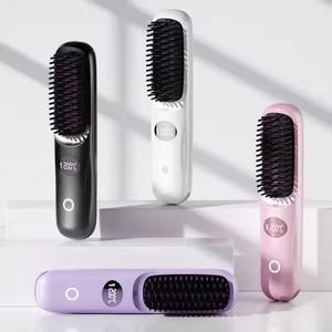 Mini Cepillo Alisador de Cabello USB Profesional para Mujer, Iones Negativos, Inalámbrico, con Capacidad de Carga Inalámbrica - Product Image 1