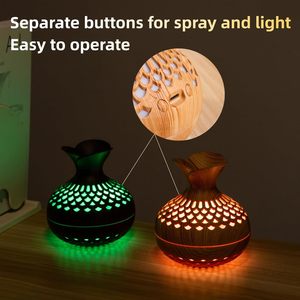 Portable Wood Grain Ultrasonic <b>Humidifier</b> 7-Color LED Night Light USB Powered Home Office Hotel Household Use Low Noise French - Product Image 4