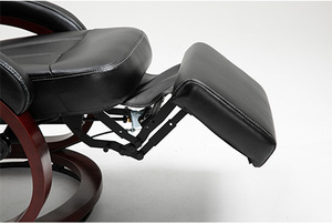 Sillón Reclinable de Salón Personalizado al por Mayor, de Cuero PU Marrón, con Reposapiés, Cómodo y de Madera - Product Image 2