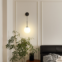 Lampe murale LED en fer, style nordique moderne minimaliste, verre de luxe, pour chambre à coucher et salon