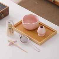 Ensemble cadeau de 5 fouets à matcha personnalisés avec logo, support pour fouet à matcha, ensemble de 7 ustensiles en céramique pour matcha traditionnel, kit de démarrage pour matcha
