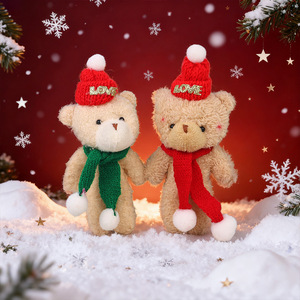 Lindo Oso de Peluche Navideño con Bufanda, Llavero de Peluche de Algodón PP, Mini Muñeco de Peluche, Regalos Navideños para Mujeres - Product Image 3
