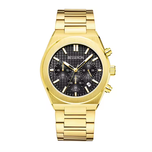 Montres à quartz de luxe pour hommes avec chronographe, logo personnalisé, mouvement japonais original, bracelet en acier inoxydable 316L - Product Image 6