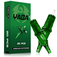 YABA 20 pièces Membrane System Pro Green Cartouches d'aiguilles de tatouage jetables à haute résilience