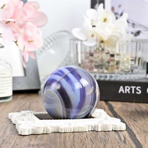 Sphère d'agate rayée en cristal naturel sculptée à la main, polie et soyeuse, pour la décoration et autres objets artisanaux en cristal - Vente en gros - Product Image 6