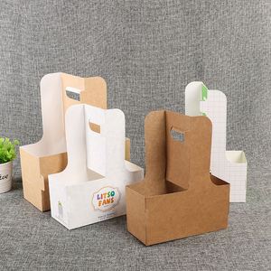 Custom logo Paper <b>Cup</b> Holder <b>Disposable</b> <b>Cup</b> Holder 2/4 Collapsible Takeaway <b>Cup</b> Holder Carrier Tray Packing - Product Image 3