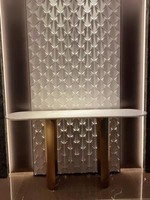 Table de salon moderne de luxe en acier inoxydable, pied décoratif, grande console, table d'appoint, offre spéciale