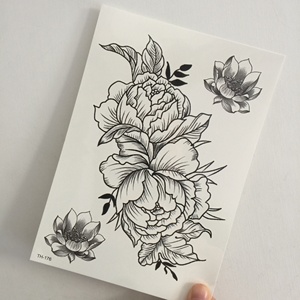 Flores de loto medio <span class=keywords><strong>brazo</strong></span> <span class=keywords><strong>chica</strong></span> impermeable <span class=keywords><strong>tatuaje</strong></span> temporal de impresión de transferencia etiqueta engomada del cuerpo de - Product Image 1