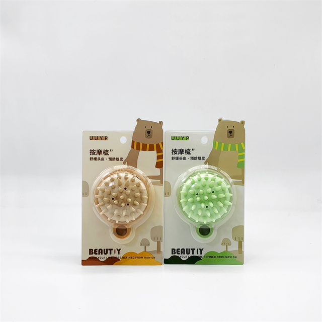 Hot Selling Silicone Scalp Massager Hair Shampoo Brush with Plastic Teeth for Home Use
