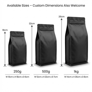 Bolsa de Café Compostable al por Mayor con Cierre de Aluminio, 100g 250g 500g, Empaque de Café con Fondo Plano y Cierre Personalizado - Product Image 5
