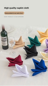 Serviettes <span class=keywords><strong>de</strong></span> <span class=keywords><strong>table</strong></span> en <span class=keywords><strong>tissu</strong></span> polyester <span class=keywords><strong>de</strong></span> luxe léger, couleur unie, carrées, pour la décoration <span class=keywords><strong>de</strong></span> mariage - Product Image 2