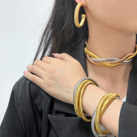 Pulsera, Gargantilla y Pendientes de Cadena de Cuello de Ganso para Mujer, de Acero Inoxidable, de Moda y de Gran Venta - Venta al por Mayor Directa de Fábrica Disponible