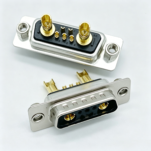Conector D-<span class=keywords><strong>Sub</strong></span> de 7W2 para Montaje en Panel, Tuercas Remachadas, Cableado con <span class=keywords><strong>Copa</strong></span> de Soldadura, 10/<span class=keywords><strong>20</strong></span>/30/40A, Pines Macho y Hembra de 5+2 Chapados en Oro Mecanizado - Product Image 5
