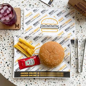 Custom Printed Greaseproof <b>Wax</b> <b>Paper</b> Wholesale Food Grade Disposable <b>Paper</b> Wrapping <b>Paper</b> for Burger SandwichTakeaway Restaurant - Product Image 4