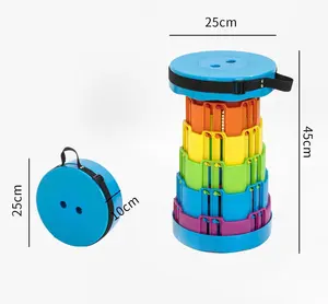 Tabouret pliant rétractable amélioré Tabouret pliable portable léger et robuste Tabourets rétractables pour le camping Pêche Randonnée