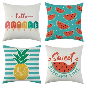Nuevas fundas de almohada de lino con estampado de piña, muy vendidas en verano, cojines para sofá y fundas para respaldo, exclusivamente disponibles para - Product Image 1