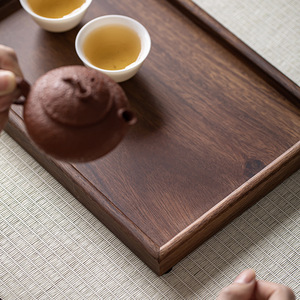 Walnut Wood Teacup <b>Tray</b> Solid Wood <b>Tea</b> Serving <b>Tray</b> For Household And Restaurant Use Elegant Design With Food Safe Surface - Product Image 4
