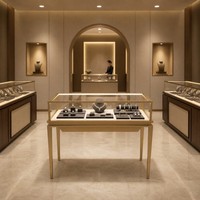 Vitrine de présentation de bijoux de luxe avec serrure pour magasin de bijoux commercial et centre commercial - Vitrine de présentation écologique