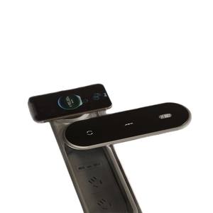 Bureau de direction en L avec éclairage, résistant aux taches et à la saleté, design moderne et minimaliste, usage commercial, finition cuite - Product Image 5