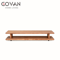 Table d'extérieur moderne en teck résistant aux UV avec surface à lattes auto-drainante pour piscine à débordement, portique, cour, salon, propriété