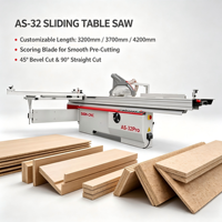 Scie à table coulissante de précision 3200 mm avec lame de rainurage 45° °   / 90 °   Inclinaison pour la découpe de contreplaqué, MDF et aggloméré pour meubles de placard