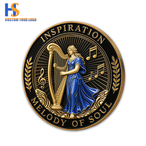 Moneta Dodecagonale Elfo della Foresta e Campanello |   Coppa in Rame Puro Placcata Argento con Intarsio Smaltato Personalizzato, 2.75 Pollici, 50 Pezzi, Basso MOQ, da Collezione - Product Image 1