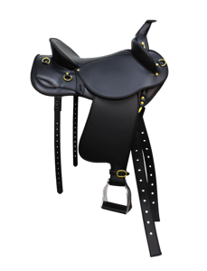 <span class=keywords><strong>Selle</strong></span> de cheval robuste de style western, durable, ventilée, siège équilibré, noir et marron, 17 et 18 pouces - Product Image 1