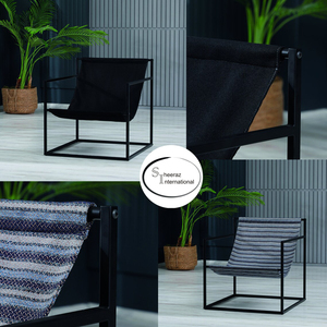 Muebles de sala de estar de hierro y tela, silla cómoda, sillas de playa de Color rojo para el hogar y hoteles, muebles de uso para restaurantes - Product Image 6
