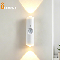 Lampe de nuit LED à détecteur de mouvement, sans fil, magnétique, murale, rechargeable par USB, lampe de placard, induction corporelle PIR, lumière d'escalier