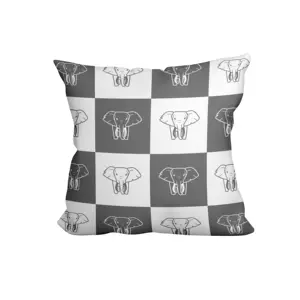 Sublimación estampado en blanco y negro lindo bebé elefante hogar Decoración sofá decoración cojines y fundas de cojines