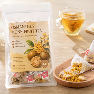 Édulcorant Naturel aux Fleurs d'Osmanthus Dorées <span class=keywords><strong>et</strong></span> <span class=keywords><strong>Fruit</strong></span> du Moine, Compatible Keto, Sans Sucre, Thé Herbal Bio pour la Gestion du Poids, Sachet en Vrac - Product Image 1