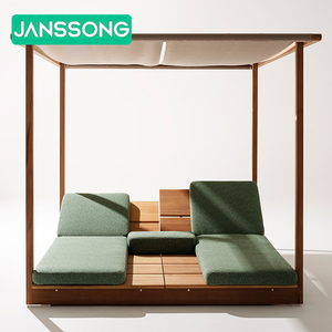 Chaise longue d'<span class=keywords><strong>extérieur</strong></span> moderne en teck, <span class=keywords><strong>aluminium</strong></span>, bois, pour plage, piscine, hôtel, parc, cour, appartement, hall - Product Image 1