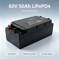 Batería de Fosfato de Hierro y Litio de 60V 50Ah LiFePO4 con BMS Inteligente Integrado, Salida Estable, Recargable para Bicicletas Eléctricas y Desplazamientos