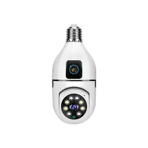 Dropshipping Wifi ampul kamera 1080P HD lamba tutucu ev güvenlik kablosuz Mini kamera E27 çift lens ampul kamera
