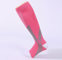 Chaussettes de compression tricotées pour l'hiver, pour les sports de plein air, chaussettes de football en polyester à motif lettres, coupe haute