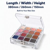 Boîte de rangement pour fards à paupières en acrylique Calic avec serrure, transparente, 16 compartiments, verrouillable, pour la vente au détail de produits de beauté, taille personnalisée, OEM, vente en gros