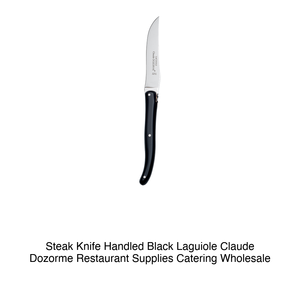 Couteau à steak avec manche noir Laguiole Claude Dozorme, fournitures de restaurant, restauration en gros - Product Image 2
