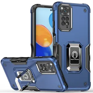 2 in 1 Plastic Kickstand Shockproof Magnetic TPU Square Mobile Phone Case For Xiaomi Redmi Note 11 Pro 4G 5G