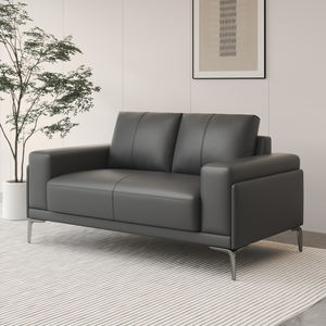 लक्जरी काले चेस्टरफील्ड चमड़े के सोफे घर कार्यालय हॉल और कार्यालय उपयोग के लिए सरल डिजाइन - Product Image 6