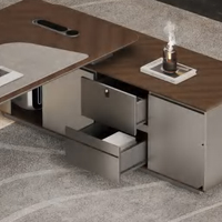 Ensemble de mobilier de direction de haute qualité, table de bureau de secrétaire, table de bureau moderne en forme de L, table d'ordinateur de patron, bureau de bureau