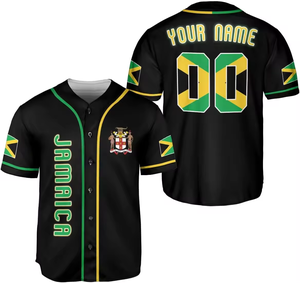 T-shirts imprimés personnalisés de haute qualité, été, grande taille, manches courtes, vêtements jamaïcains, uniforme de baseball, <span class=keywords><strong>maillot</strong></span> - Product Image 4