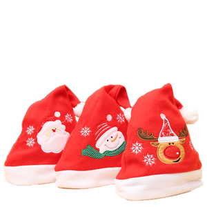 Wholesale Christmas High-grade Embroidery Pattern Hat Christmas Gifts Old Man Snowman Adult Children Christmas Hats